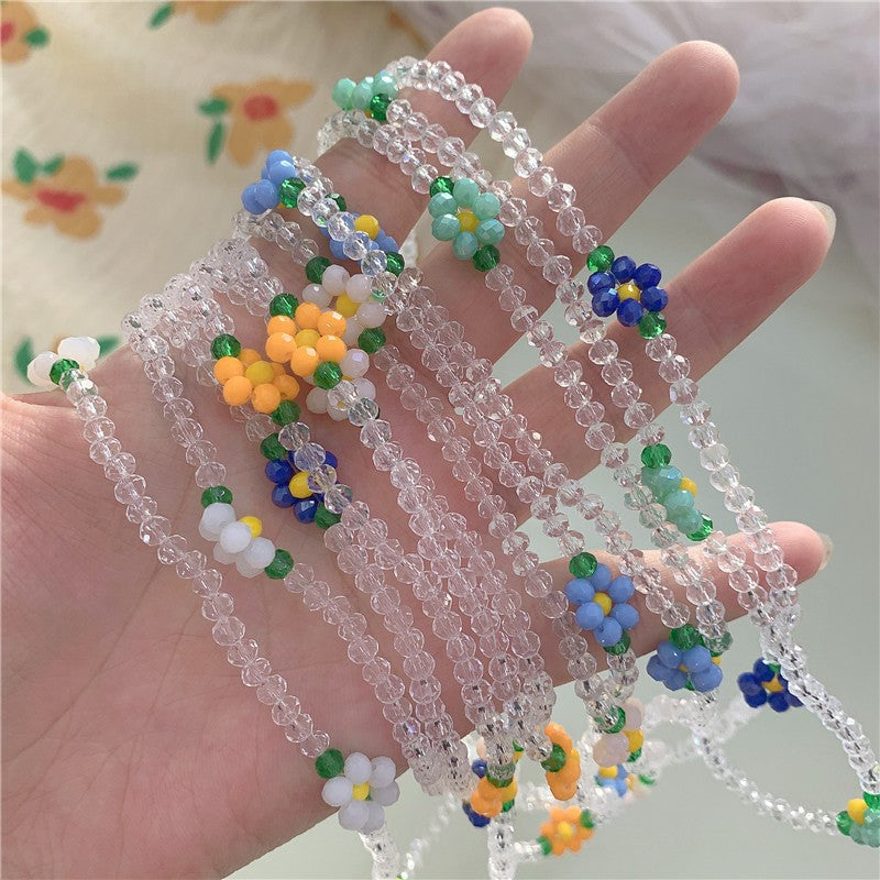 Floral Beaded Glasses & Earphone Chain – Handmade Daisy Strap