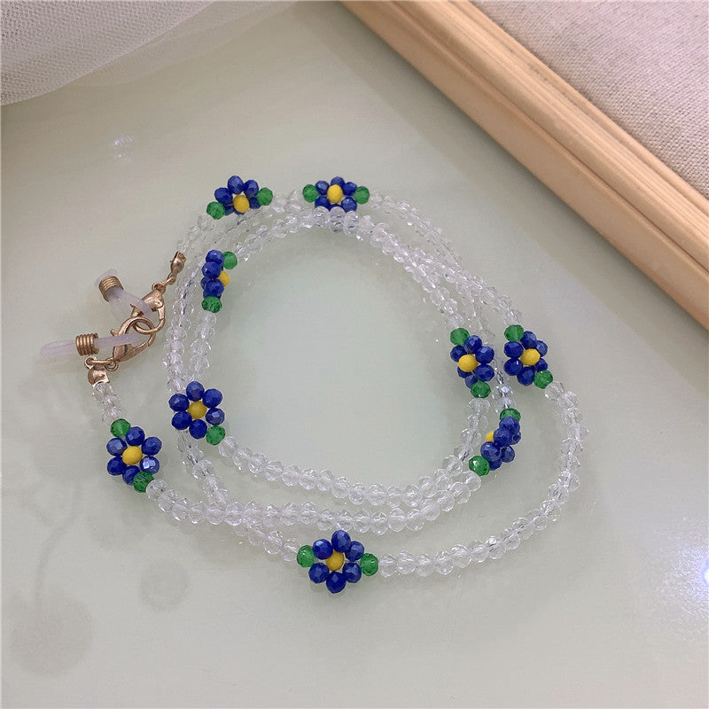 Floral Beaded Glasses & Earphone Chain – Handmade Daisy Strap