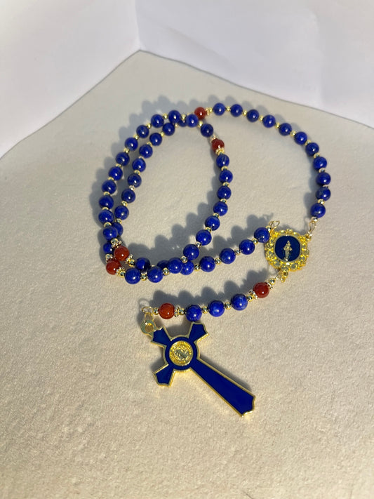 Lapis Lazuli Rose Prayer Beads Bracelet – Natural Healing & Serenity Jewelry