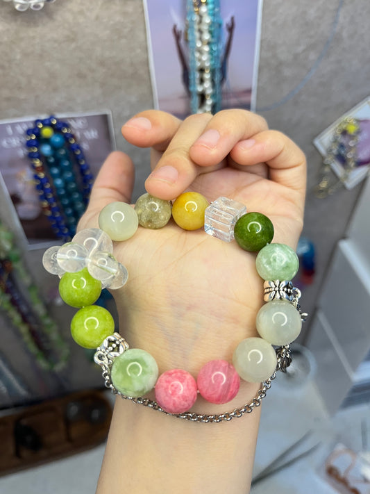 Garden Breeze – Multi-Stone Crystal Healing Bracelet with Floral Energy