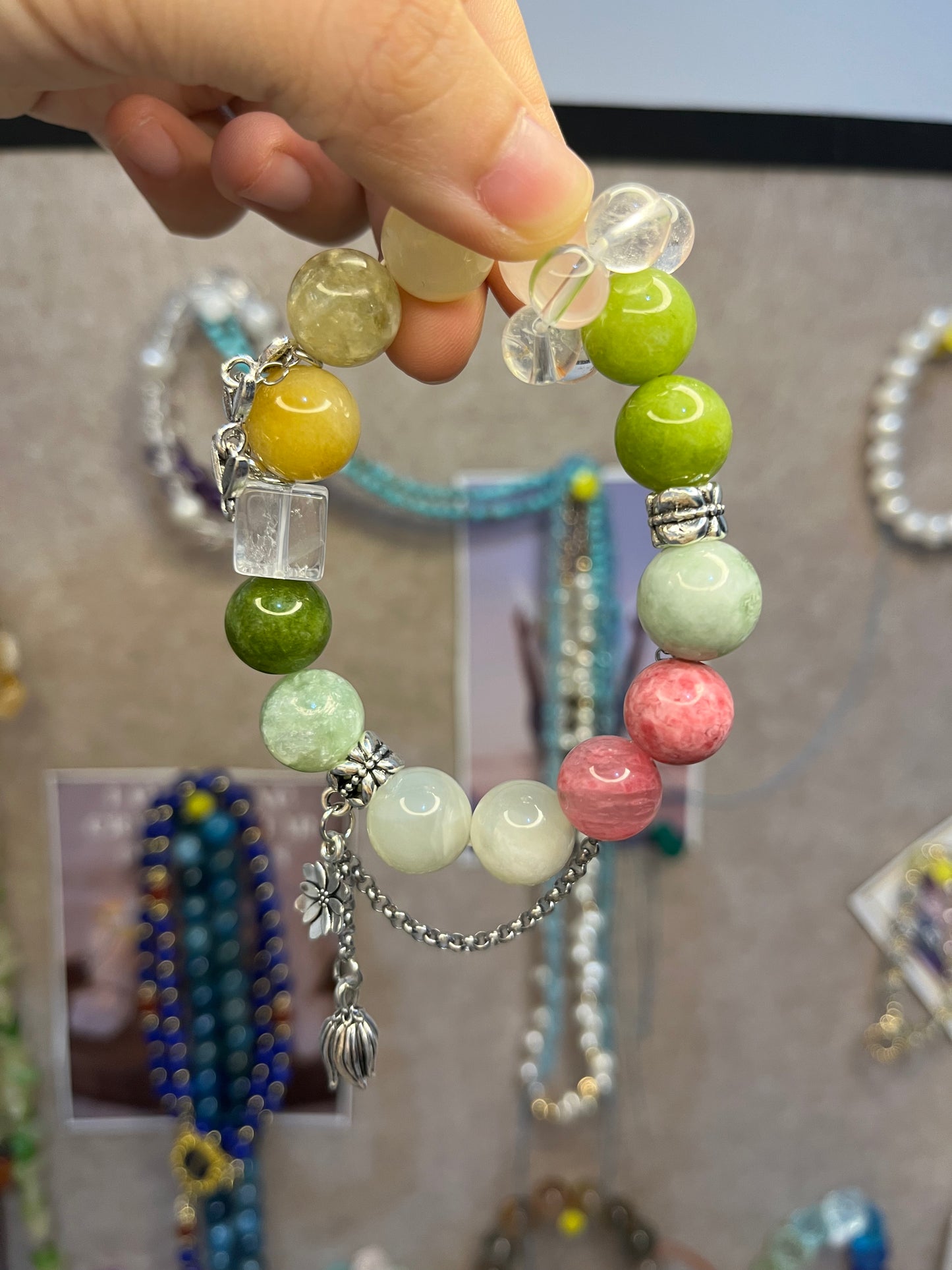 Garden Breeze – Multi-Stone Crystal Healing Bracelet with Floral Energy