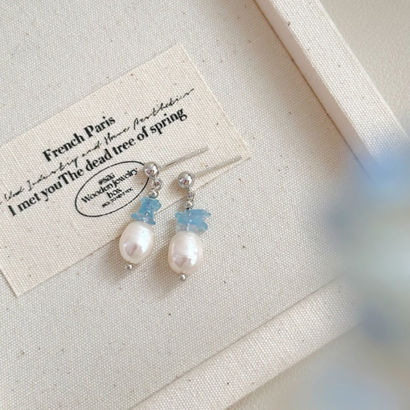 Ocean Serenity Natural Crystal & Pearl Jewelry Set (Necklace + Bracelet + Earrings)