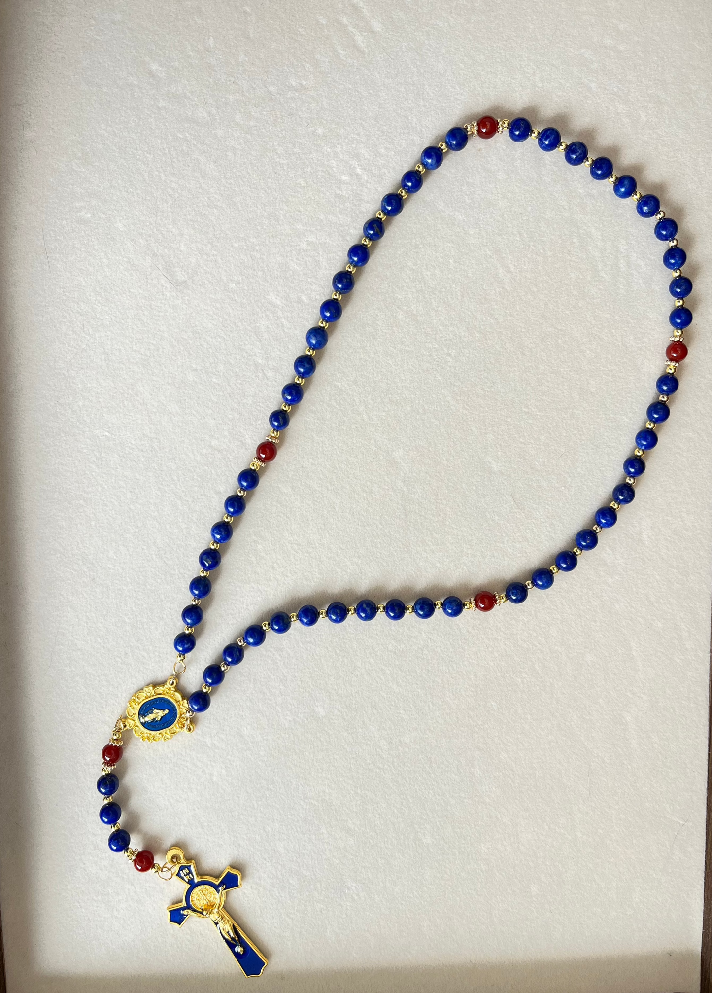 Lapis Lazuli Rose Prayer Beads Bracelet – Natural Healing & Serenity Jewelry