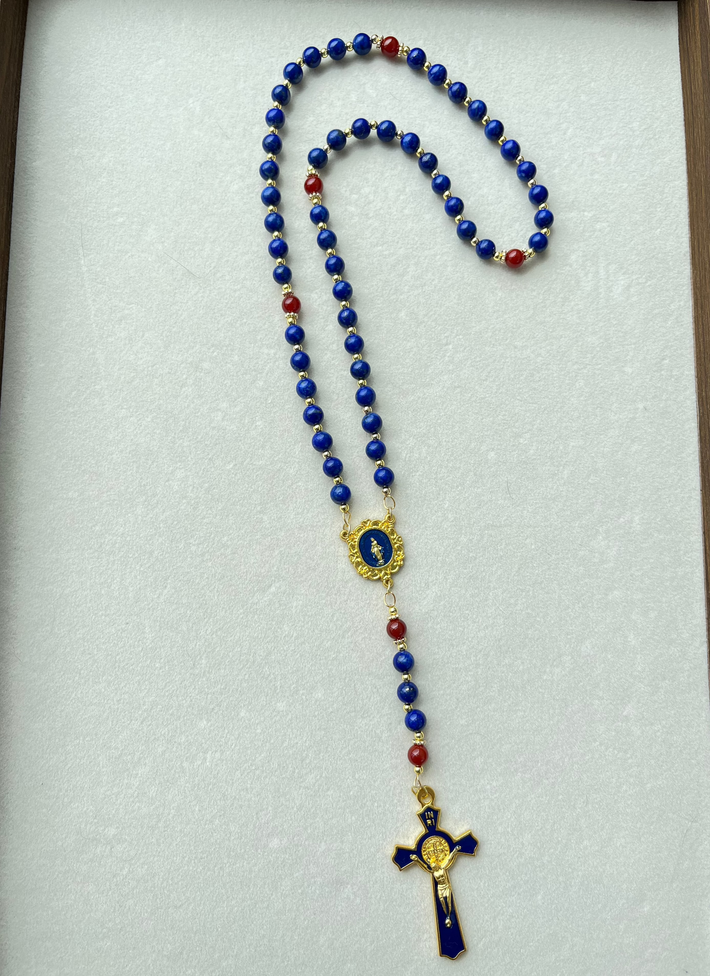 Lapis Lazuli Rose Prayer Beads Bracelet – Natural Healing & Serenity Jewelry