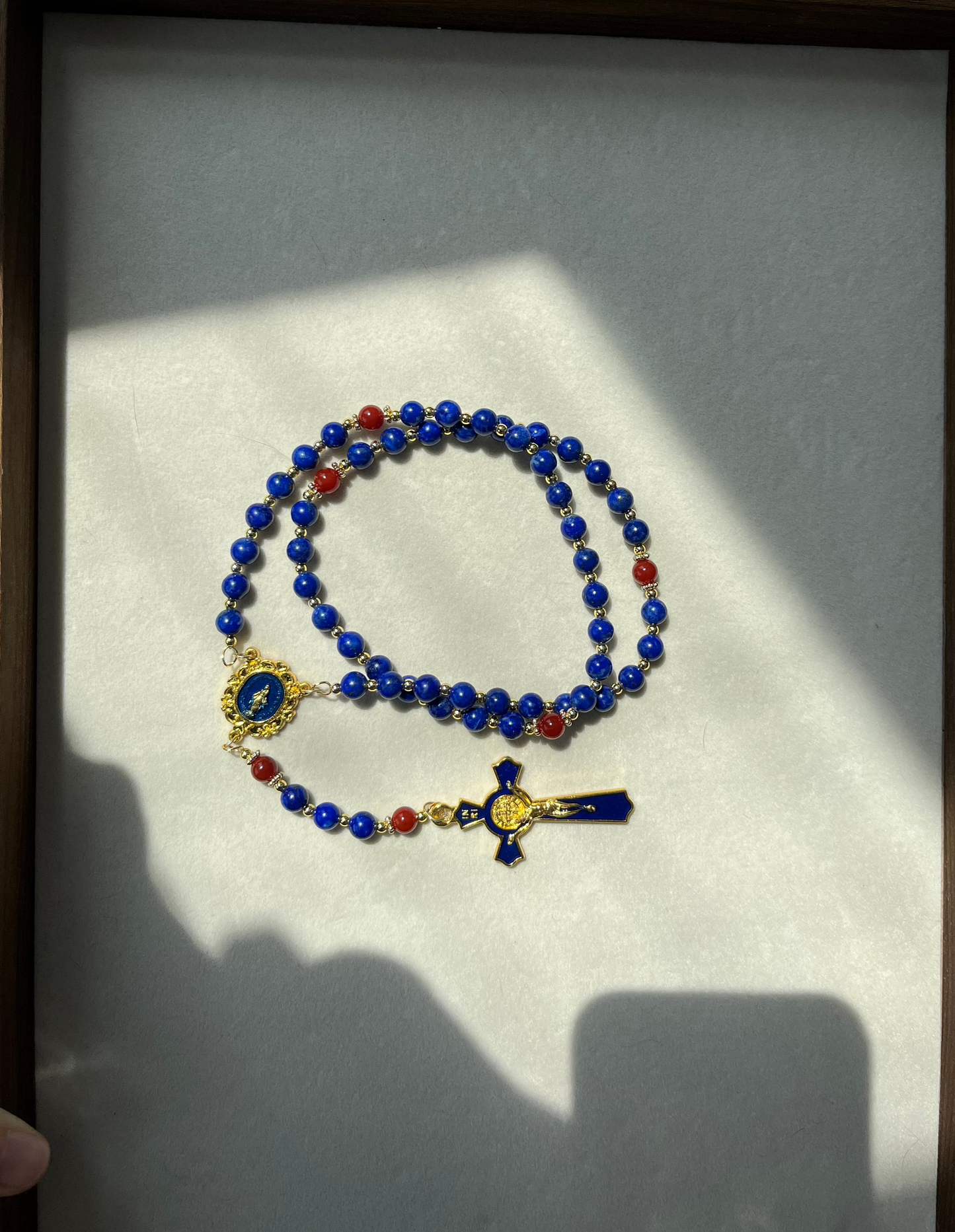 Lapis Lazuli Rose Prayer Beads Bracelet – Natural Healing & Serenity Jewelry