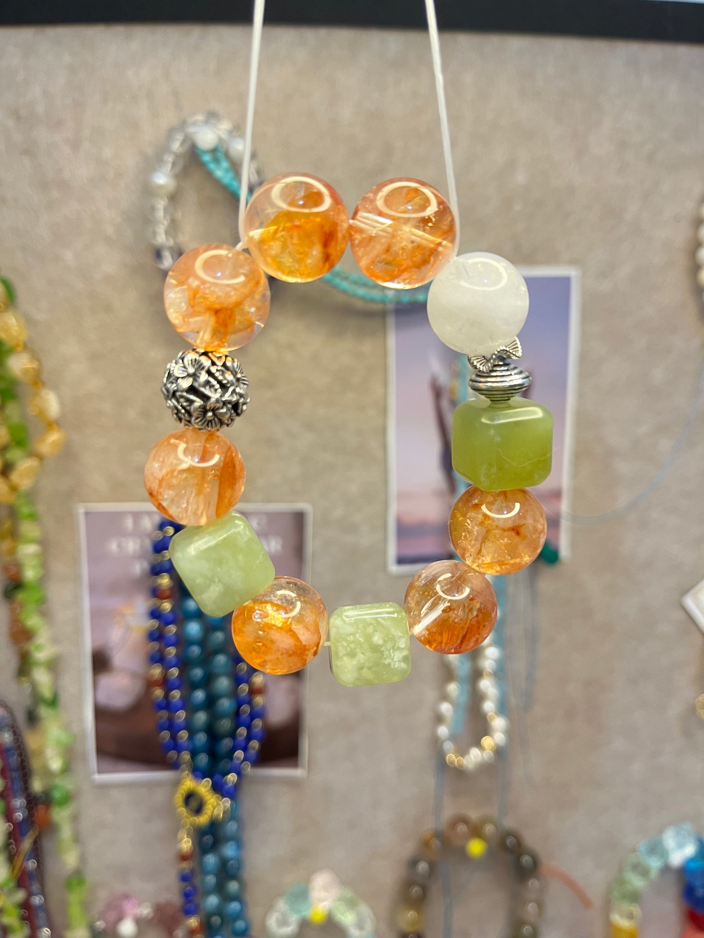 Golden Rose – Hematoid Quartz & Jade Crystal Bracelet with Bloom Energy